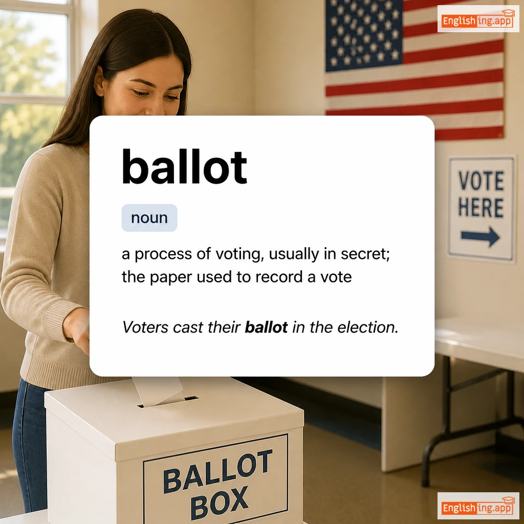 ballot definition card — visual illustration of the meaning