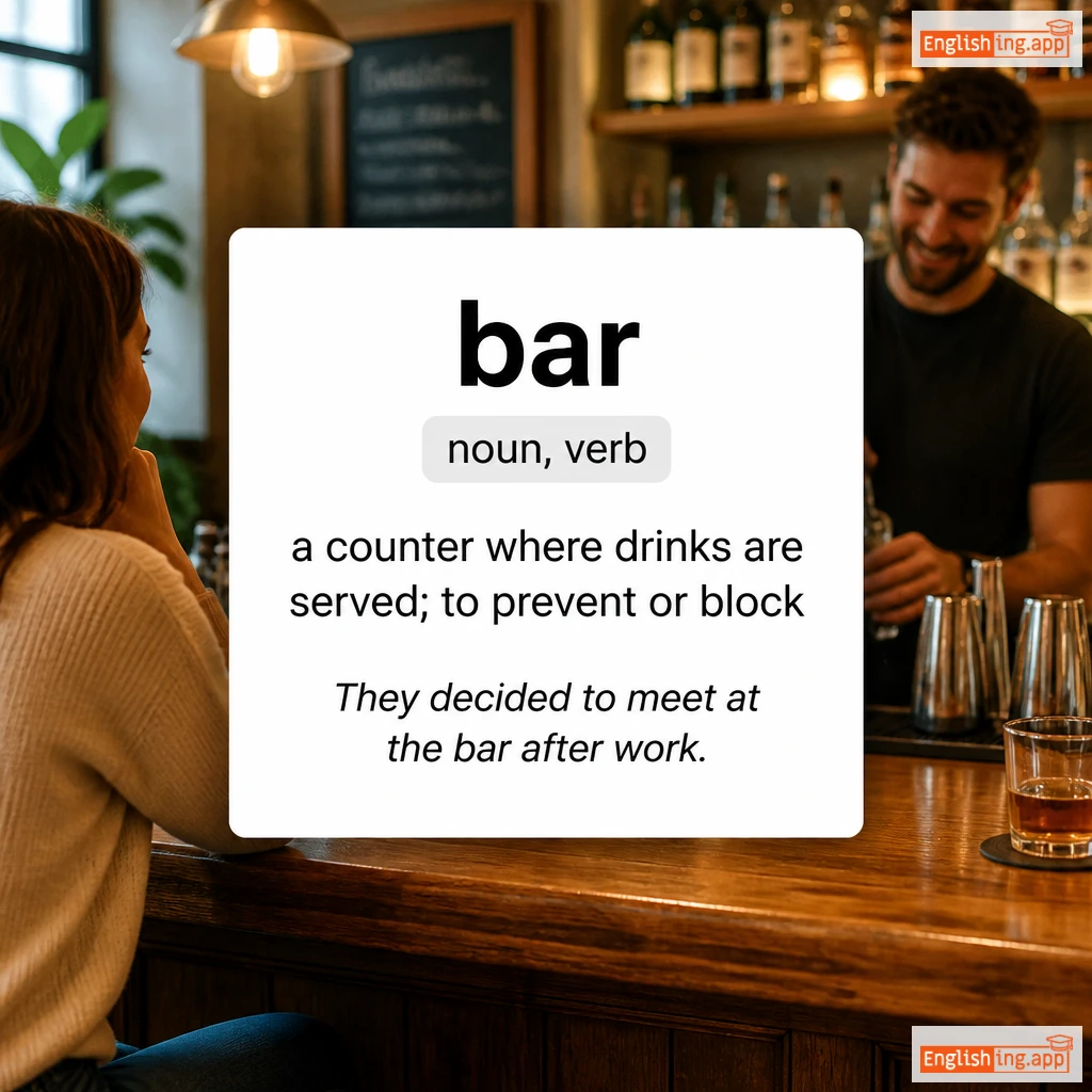 bar definition card — visual illustration of the meaning