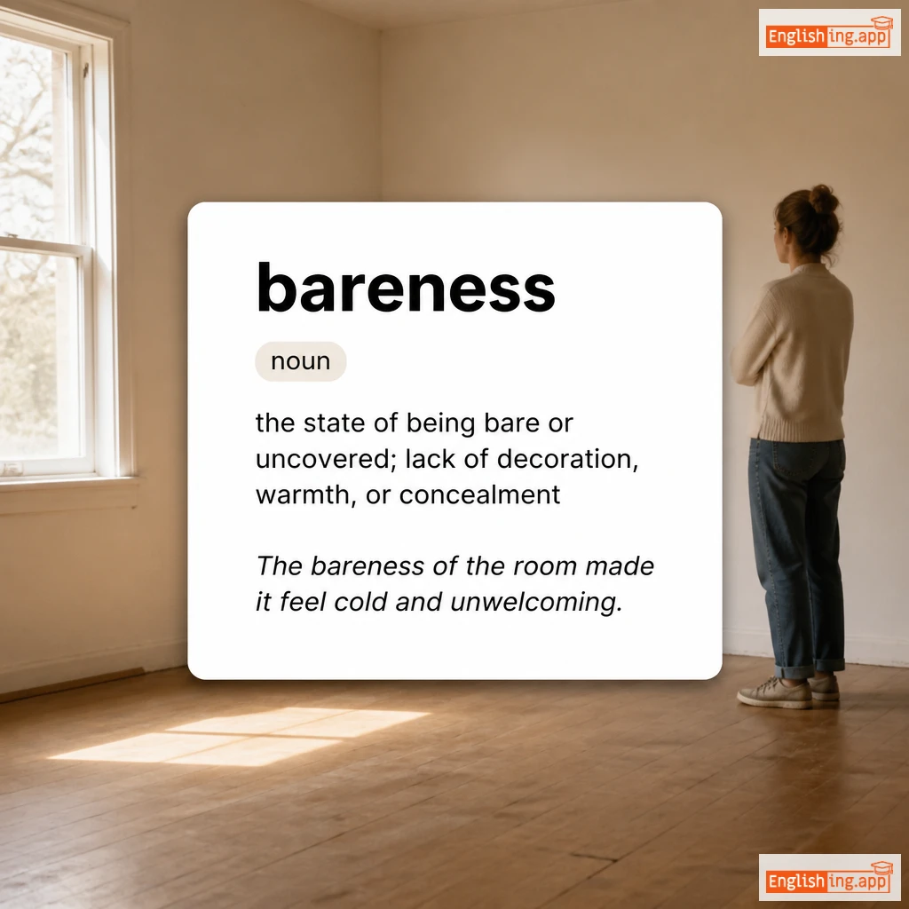 bareness definition card — visual illustration of the meaning
