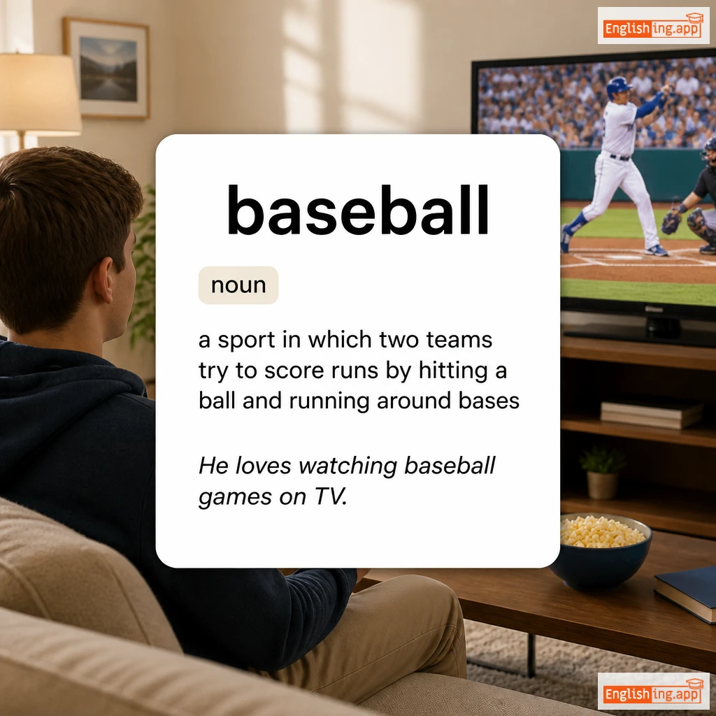 baseball definition card — visual illustration of the meaning