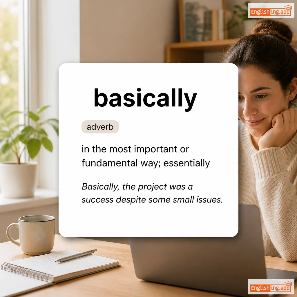 basically definition card — visual illustration of the meaning