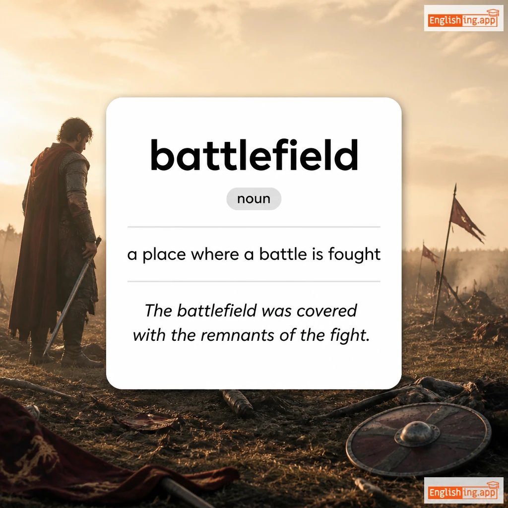 battlefield definition card — visual illustration of the meaning