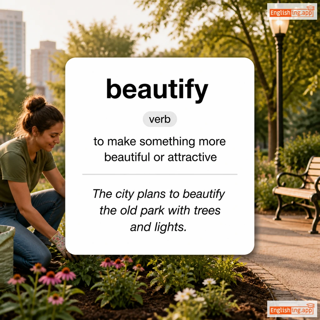 beautify definition card — visual illustration of the meaning