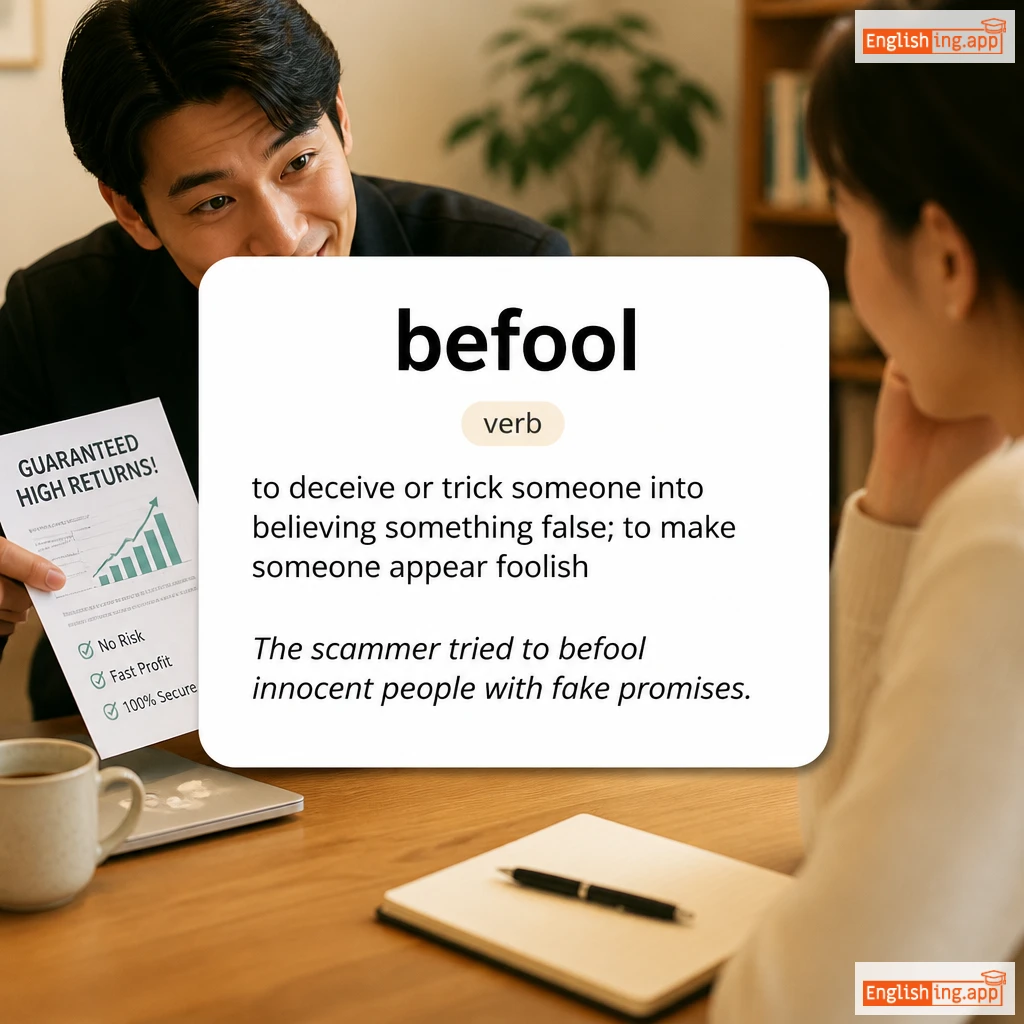 befool definition card — visual illustration of the meaning