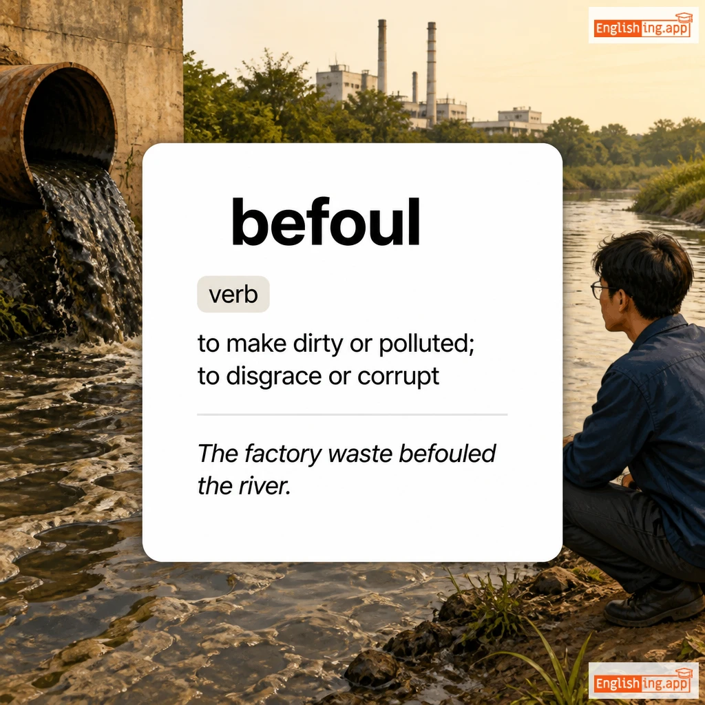 befoul definition card — visual illustration of the meaning