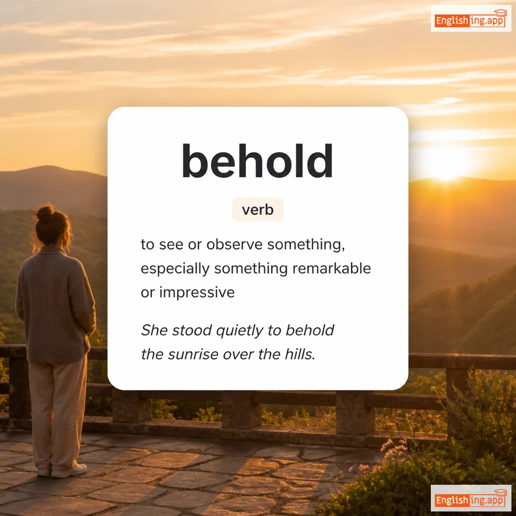 behold definition card — visual illustration of the meaning