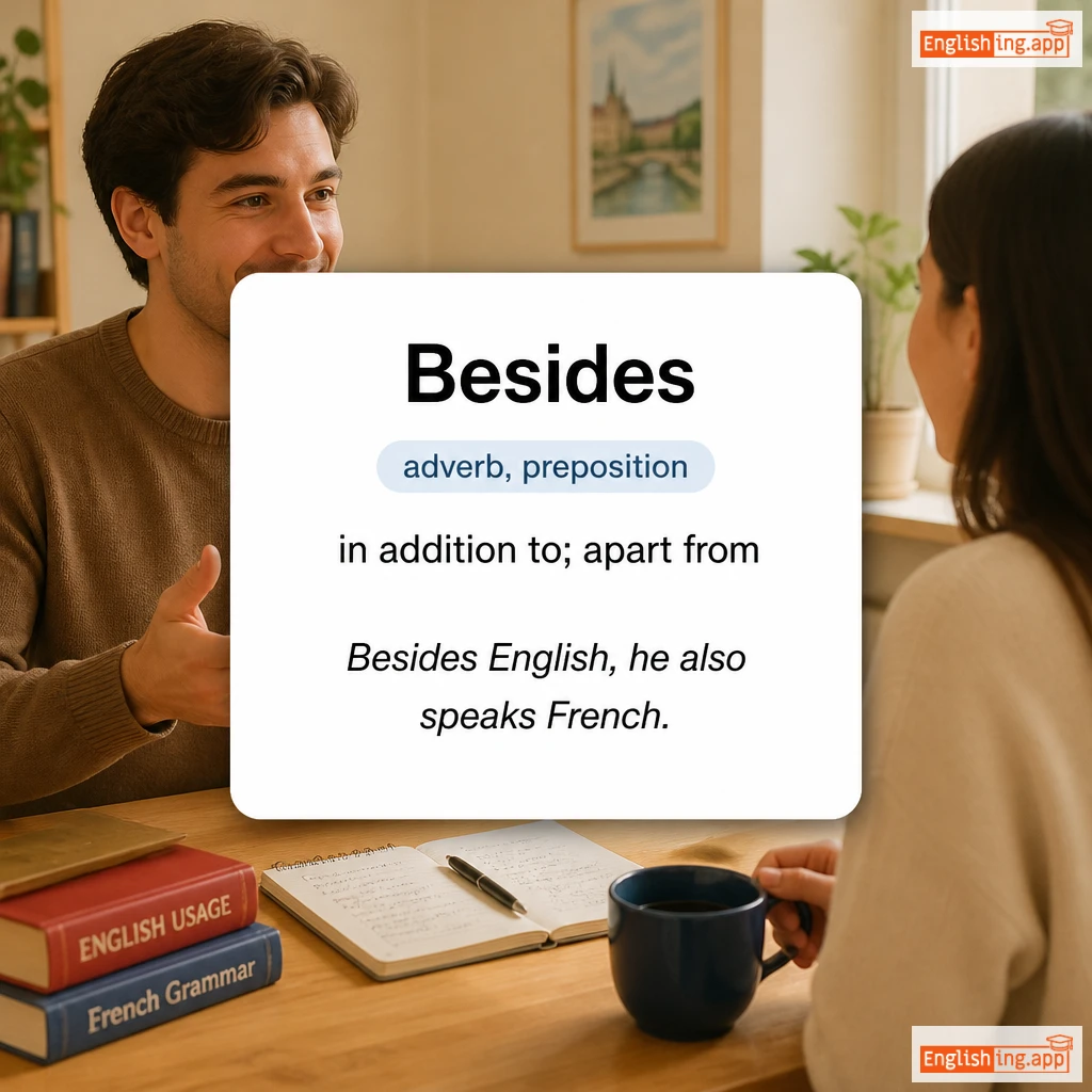 Besides definition card — visual illustration of the meaning