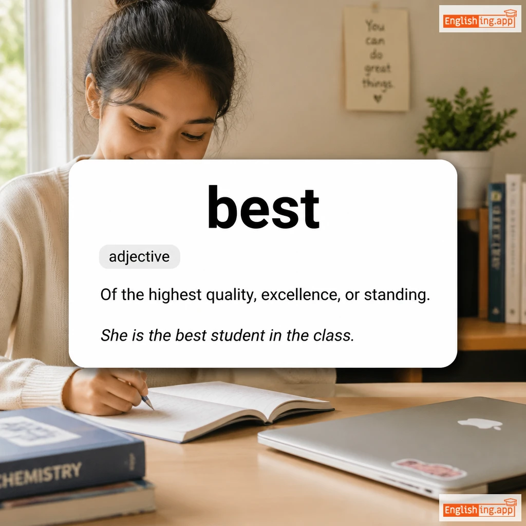 best definition card — visual illustration of the meaning