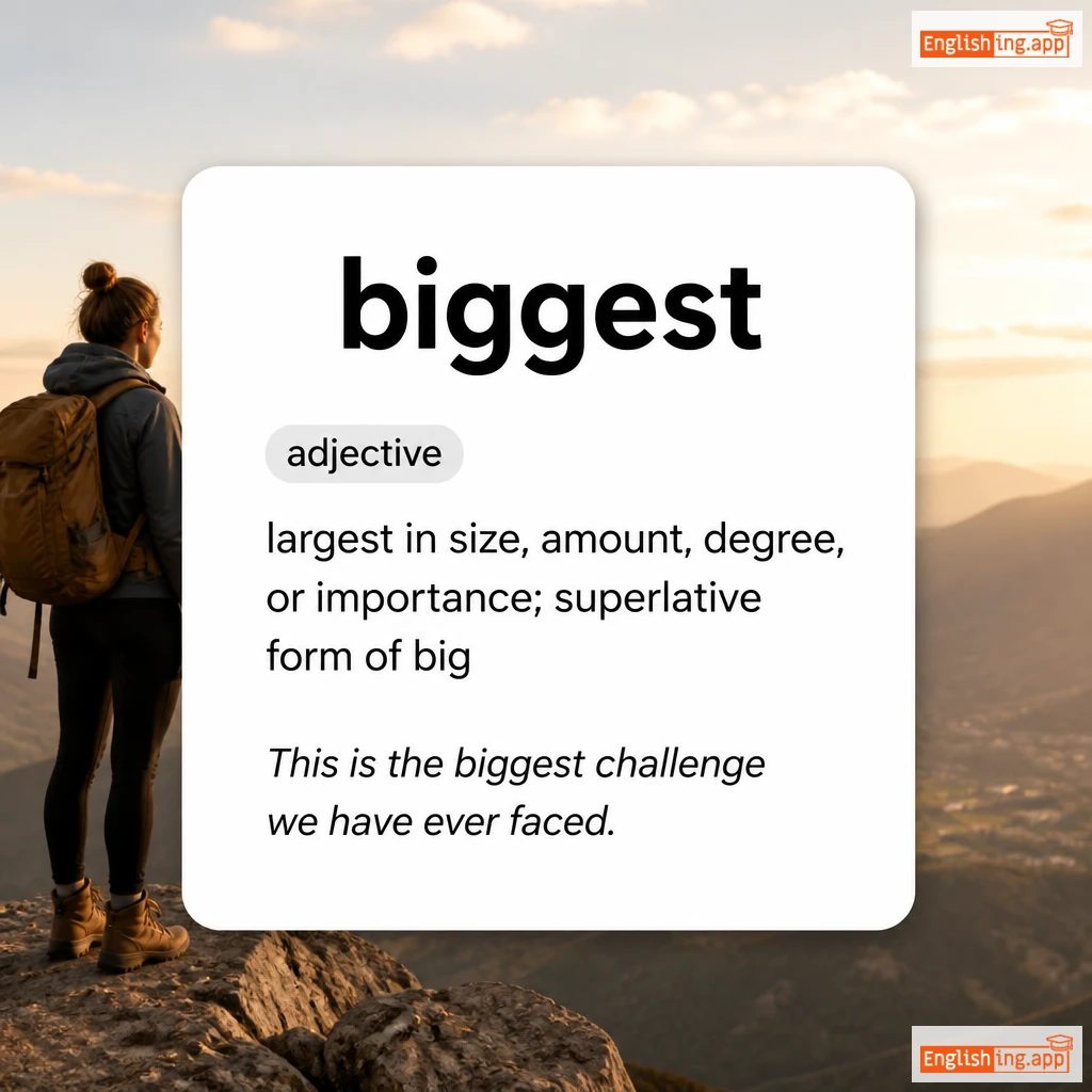 biggest definition card — visual illustration of the meaning
