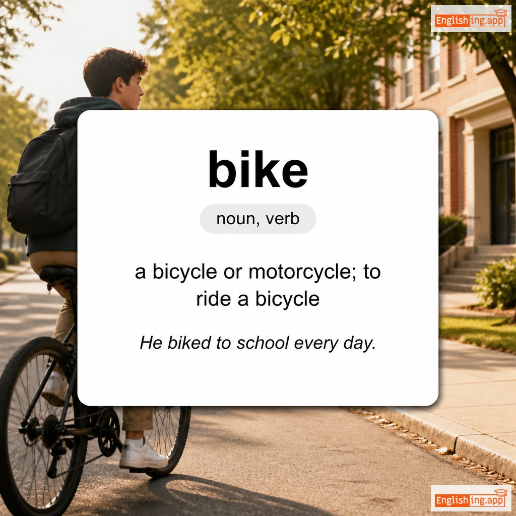 bike definition card — visual illustration of the meaning
