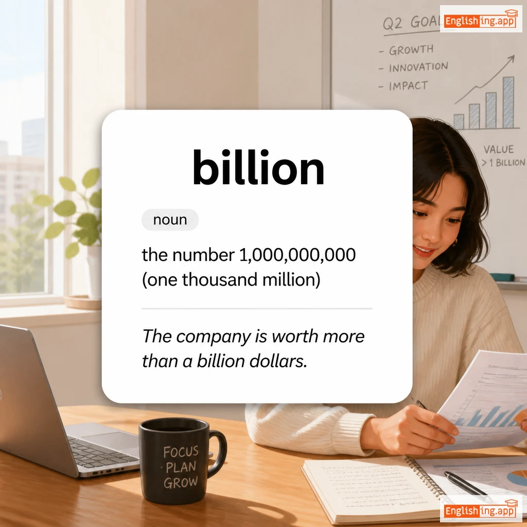 billion definition card — visual illustration of the meaning