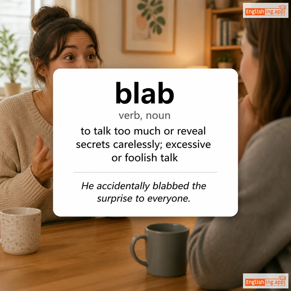 blab definition card — visual illustration of the meaning