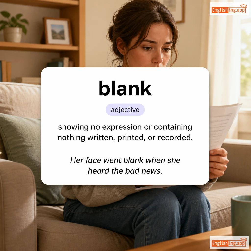 blank definition card — visual illustration of the meaning