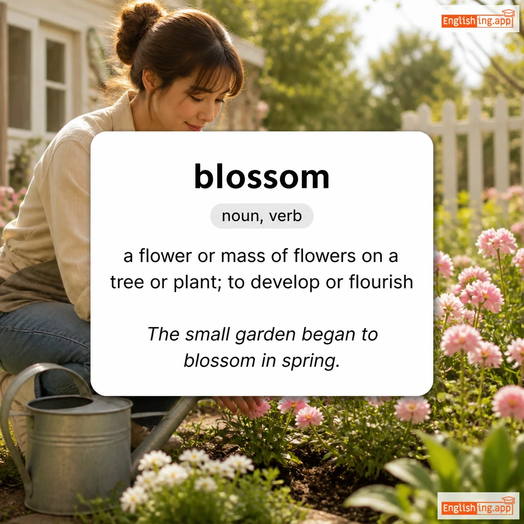 blossom definition card — visual illustration of the meaning