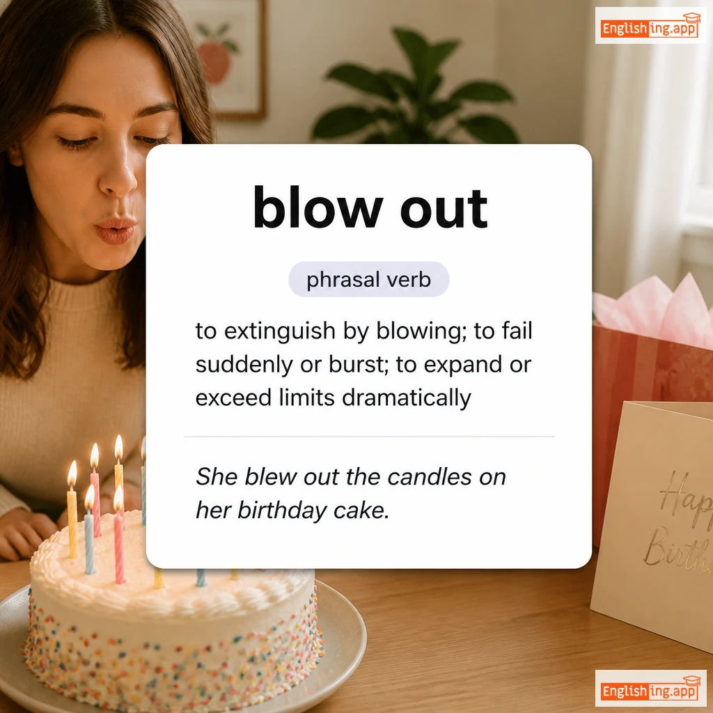 blow out definition card — visual illustration of the meaning