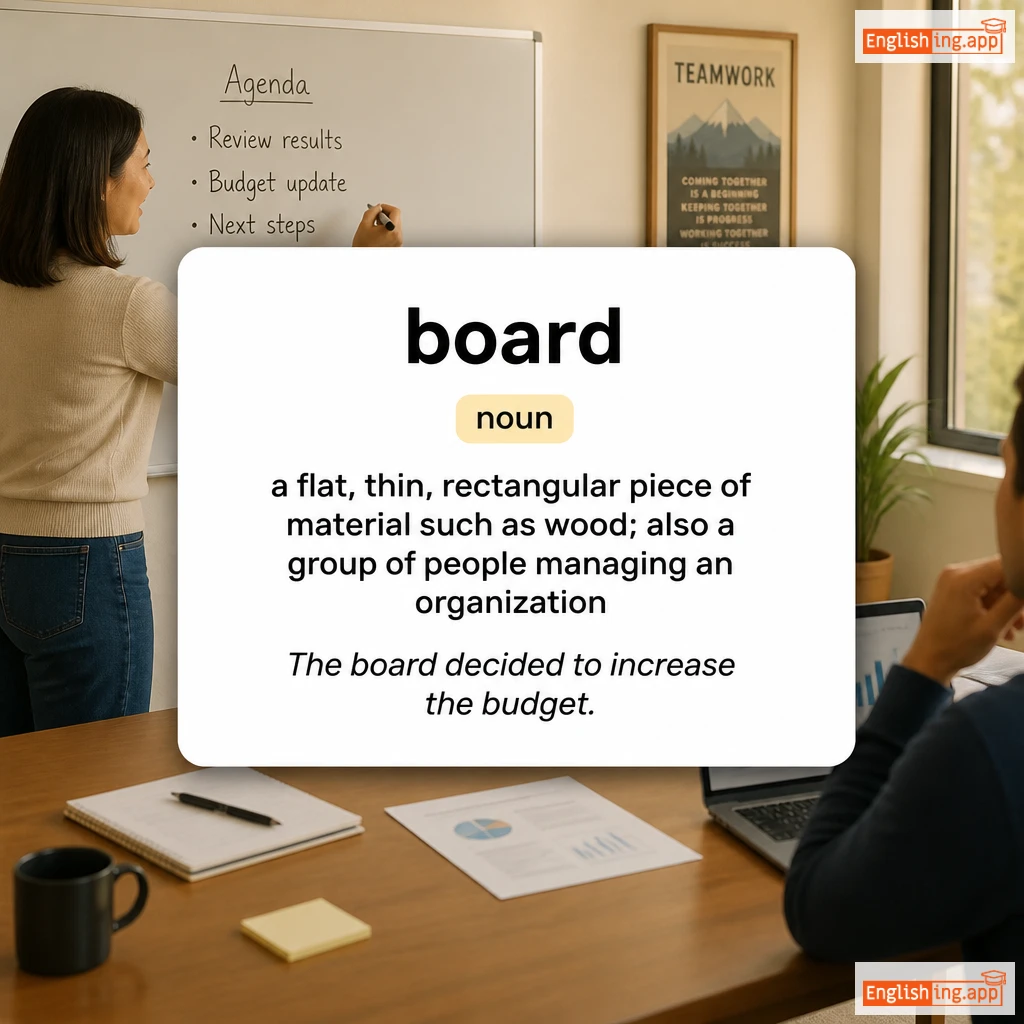 board definition card — visual illustration of the meaning