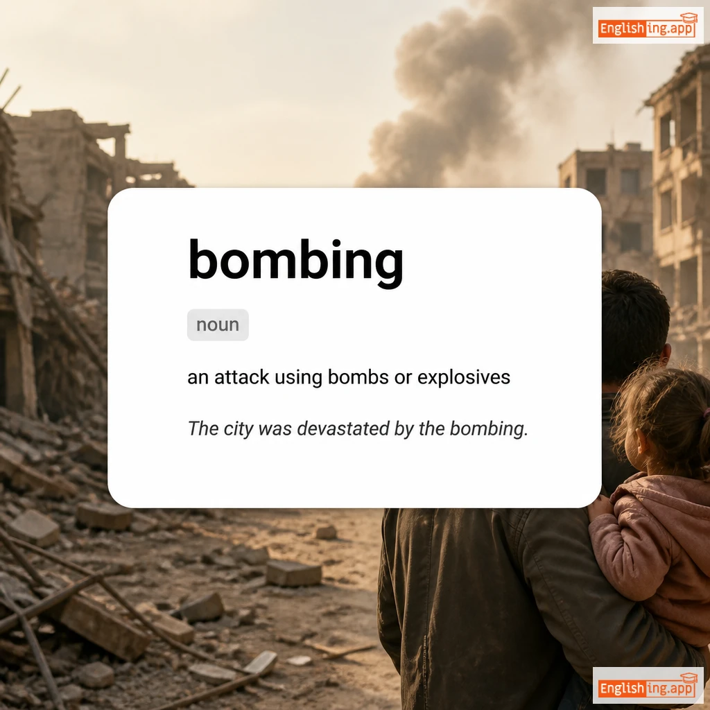 bombing definition card — visual illustration of the meaning