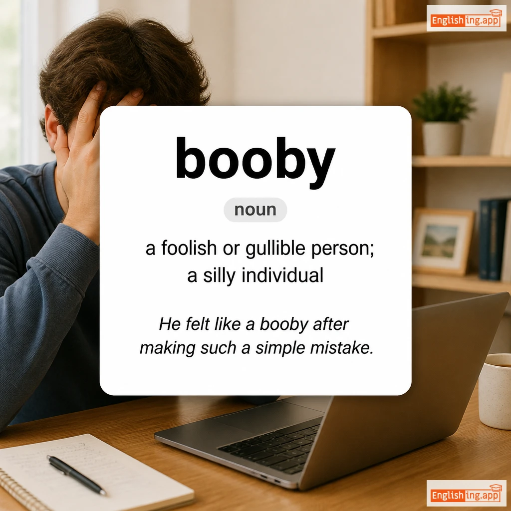 booby definition card — visual illustration of the meaning