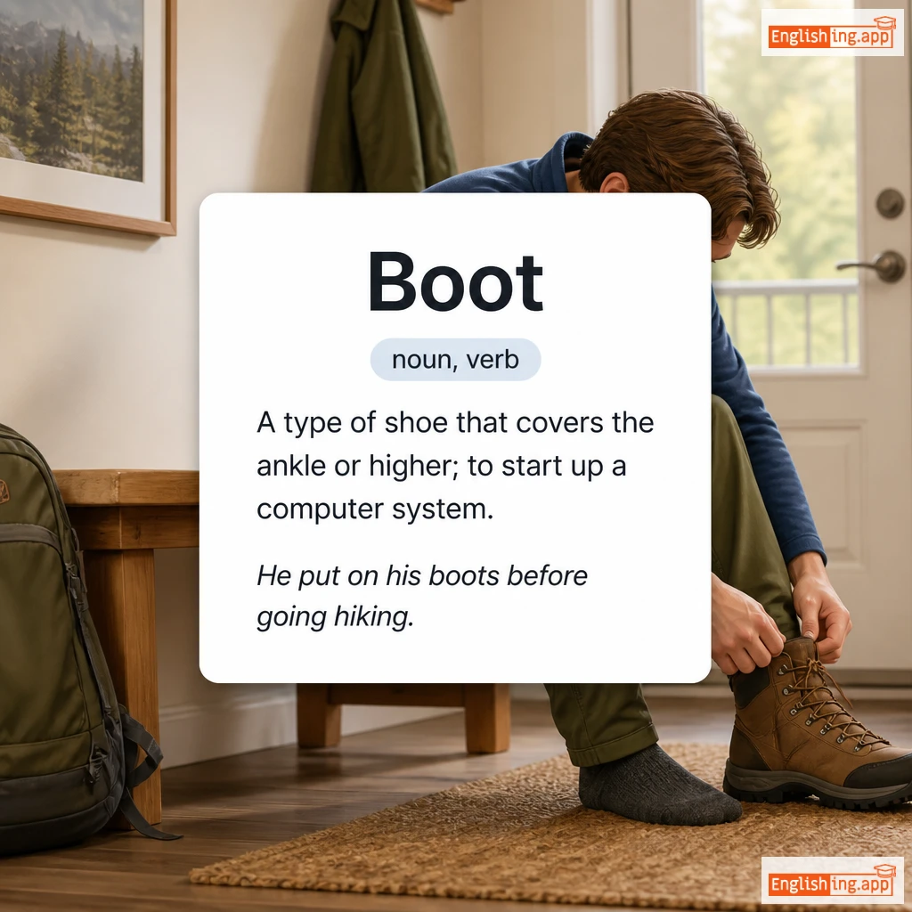 Boot definition card — visual illustration of the meaning