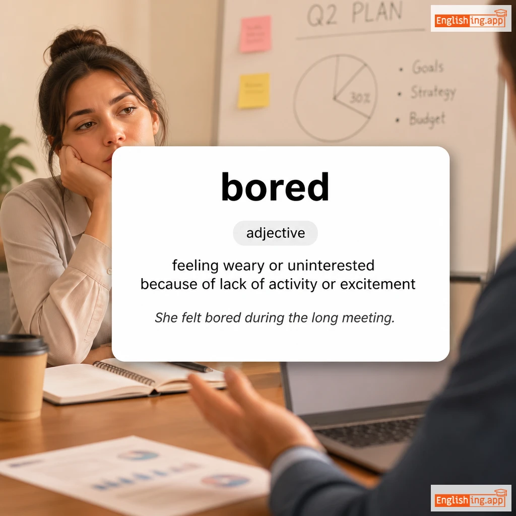 bored definition card — visual illustration of the meaning