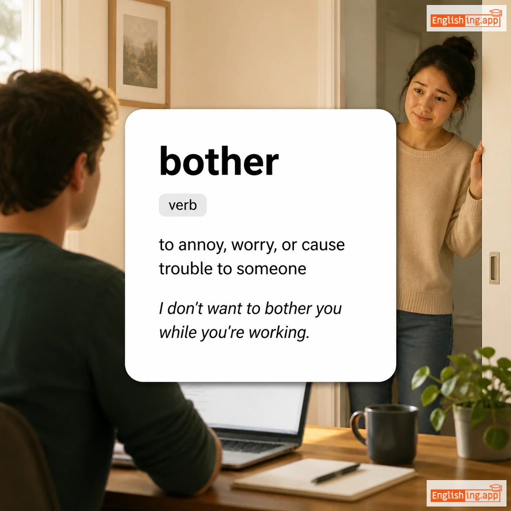 bother definition card — visual illustration of the meaning