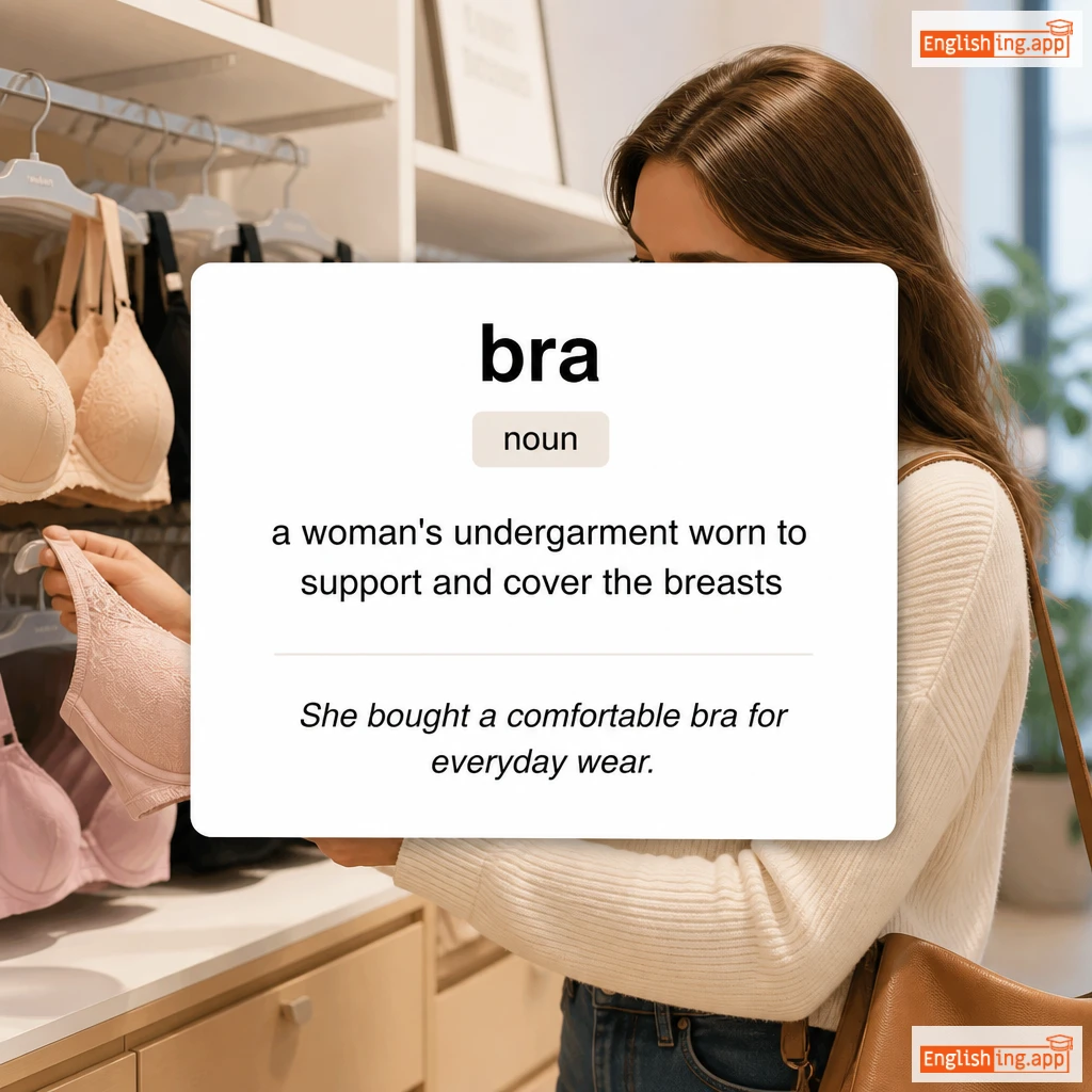 bra definition card — visual illustration of the meaning