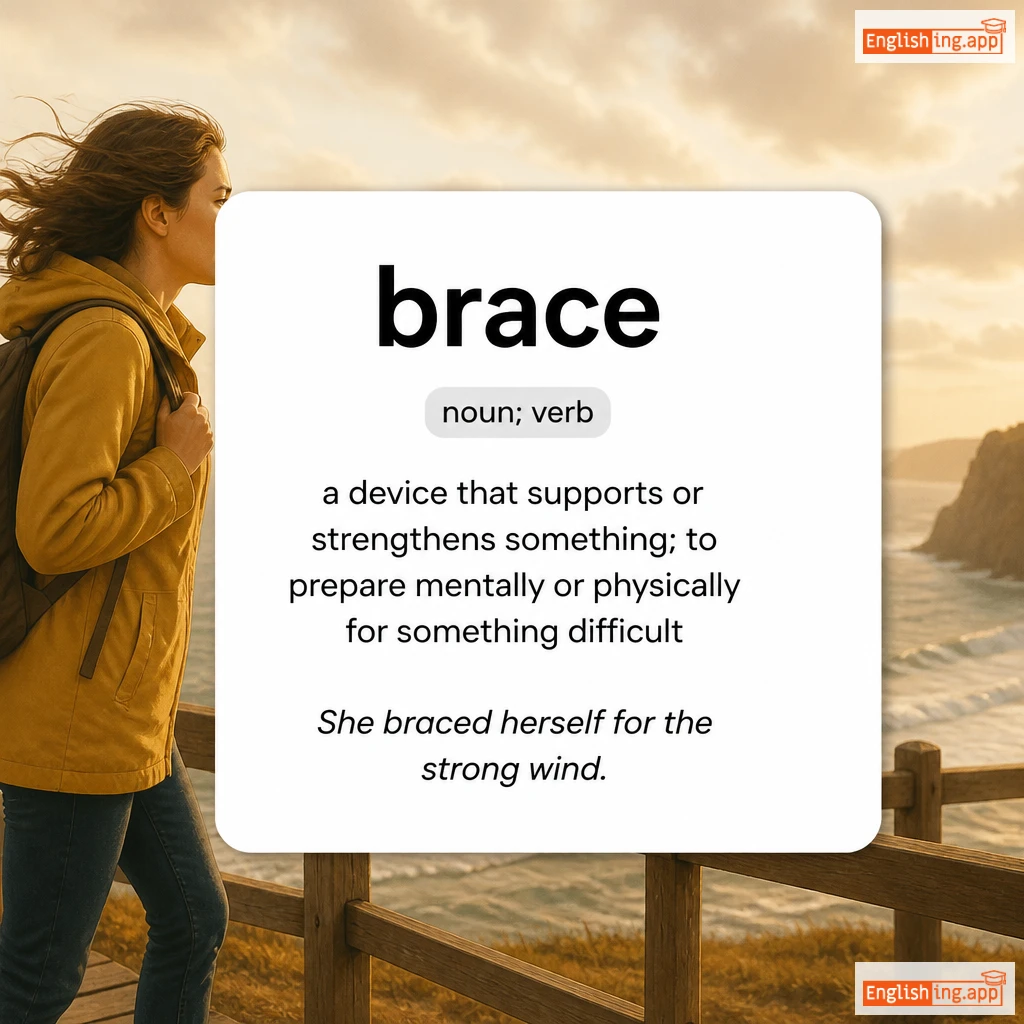 brace definition card — visual illustration of the meaning