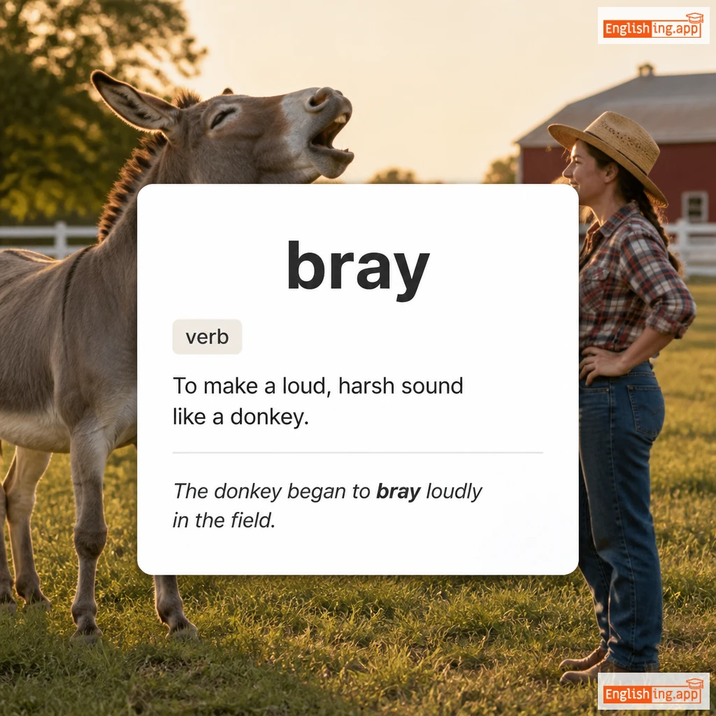 bray definition card — visual illustration of the meaning