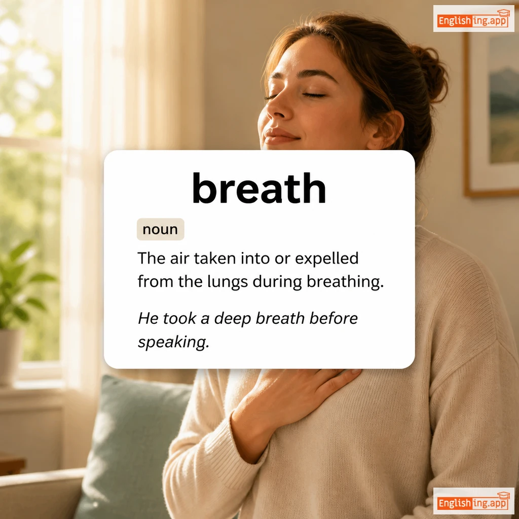 breath definition card — visual illustration of the meaning