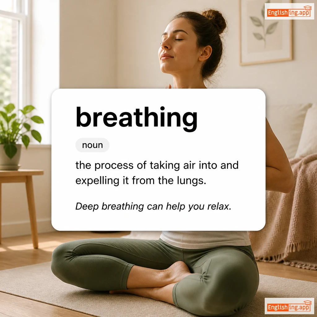 breathing definition card — visual illustration of the meaning