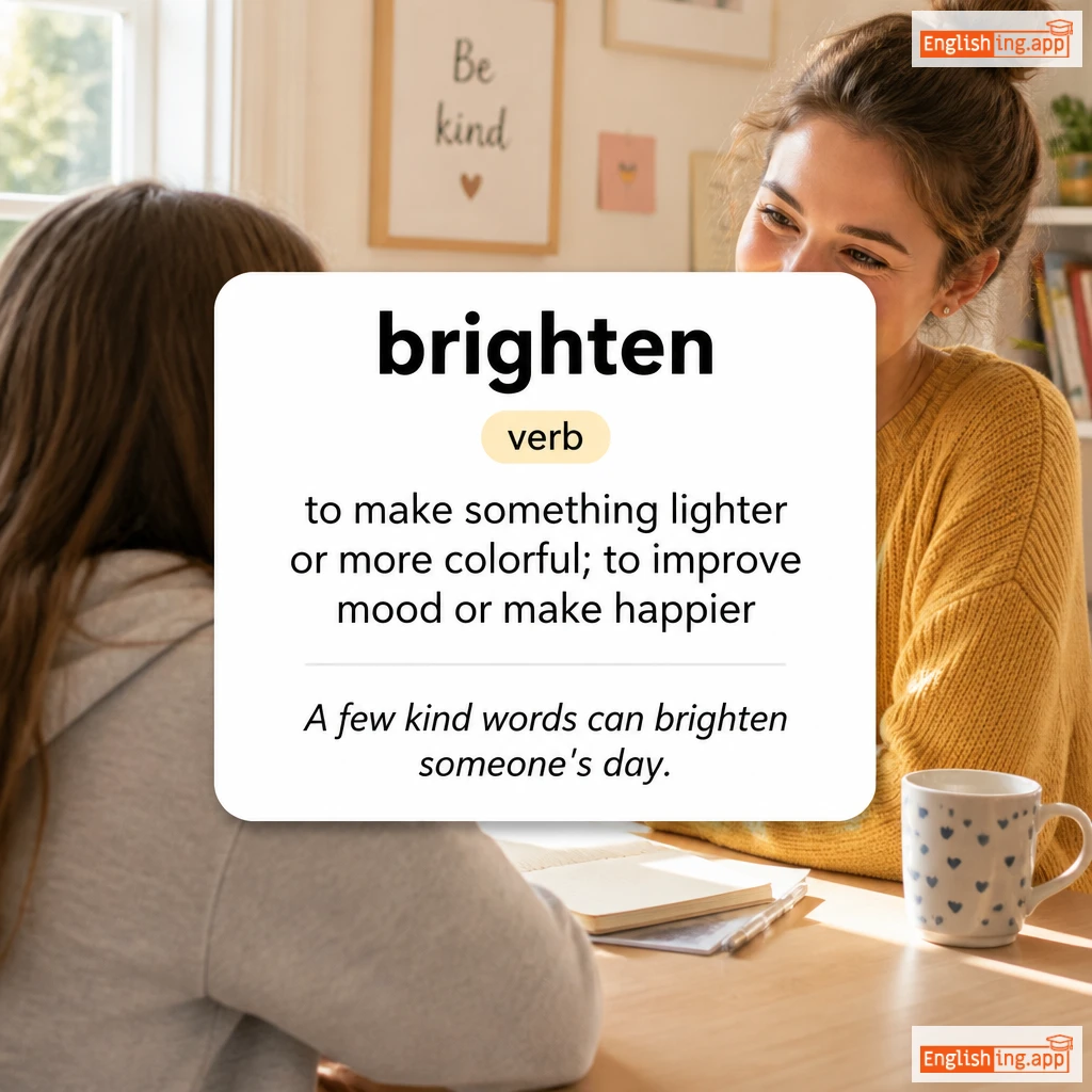 brighten definition card — visual illustration of the meaning