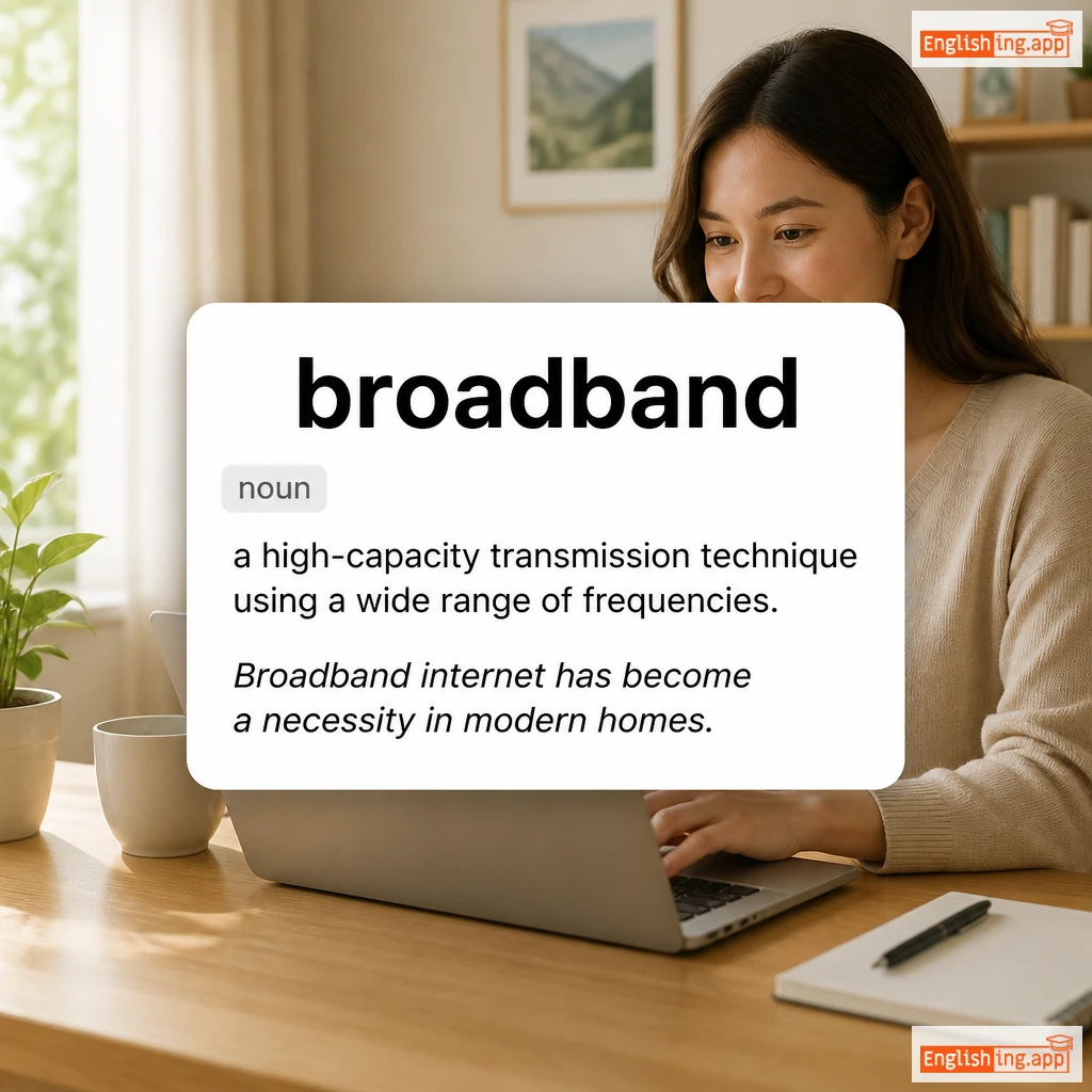 broadband definition card — visual illustration of the meaning