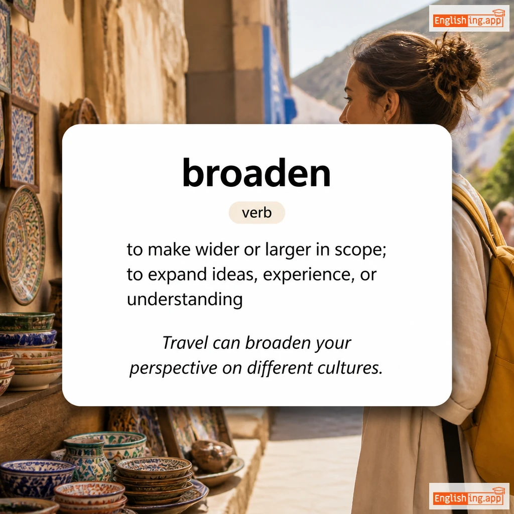 broaden definition card — visual illustration of the meaning