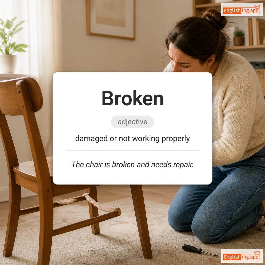 Broken definition card — visual illustration of the meaning