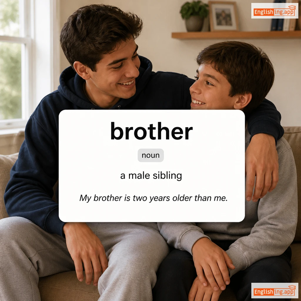 brother definition card — visual illustration of the meaning