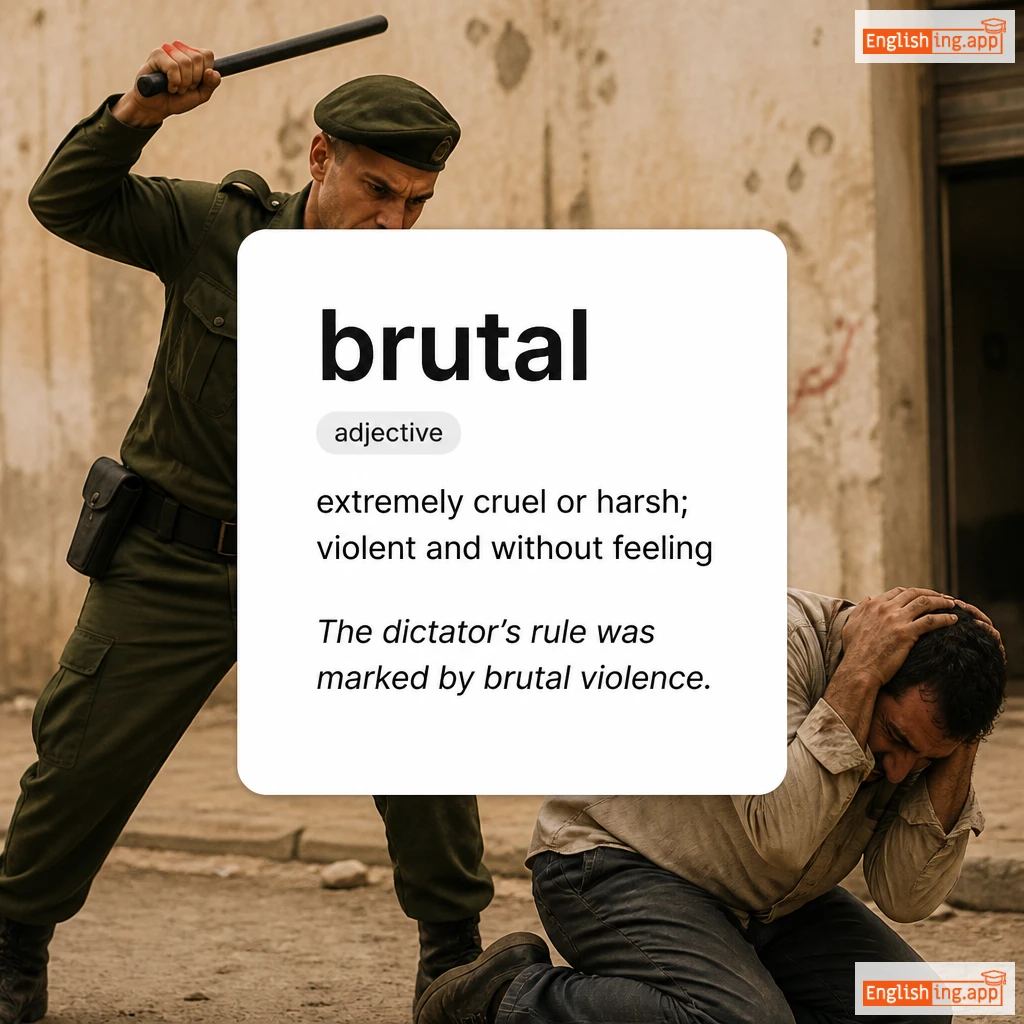 brutal definition card — visual illustration of the meaning