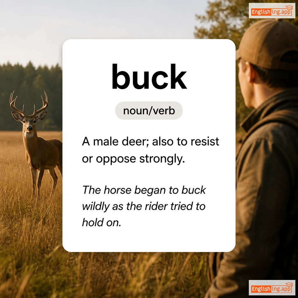buck definition card — visual illustration of the meaning