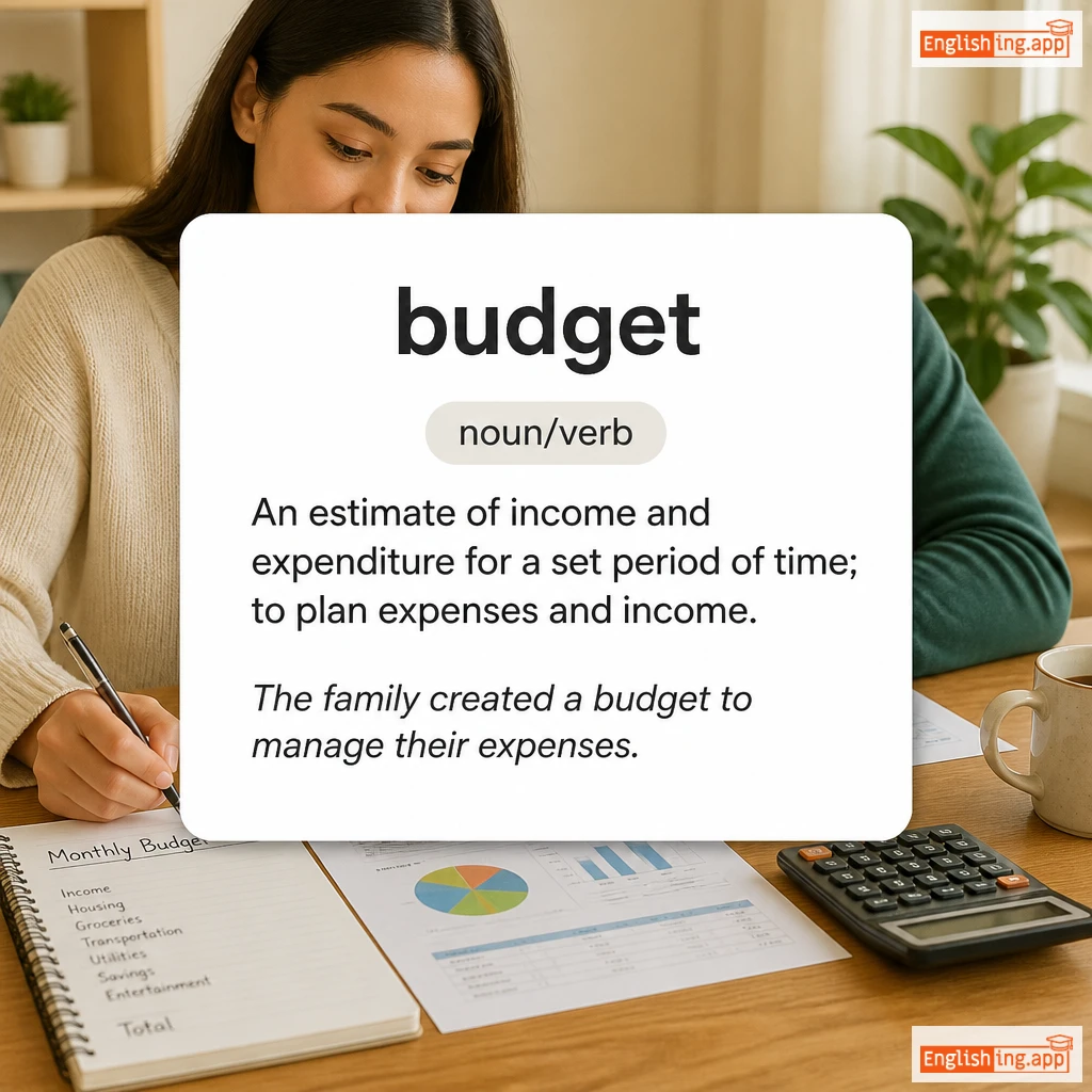 budget definition card — visual illustration of the meaning