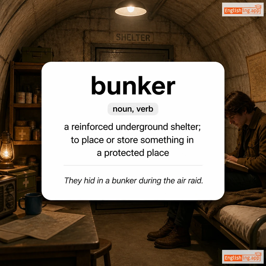 bunker definition card — visual illustration of the meaning