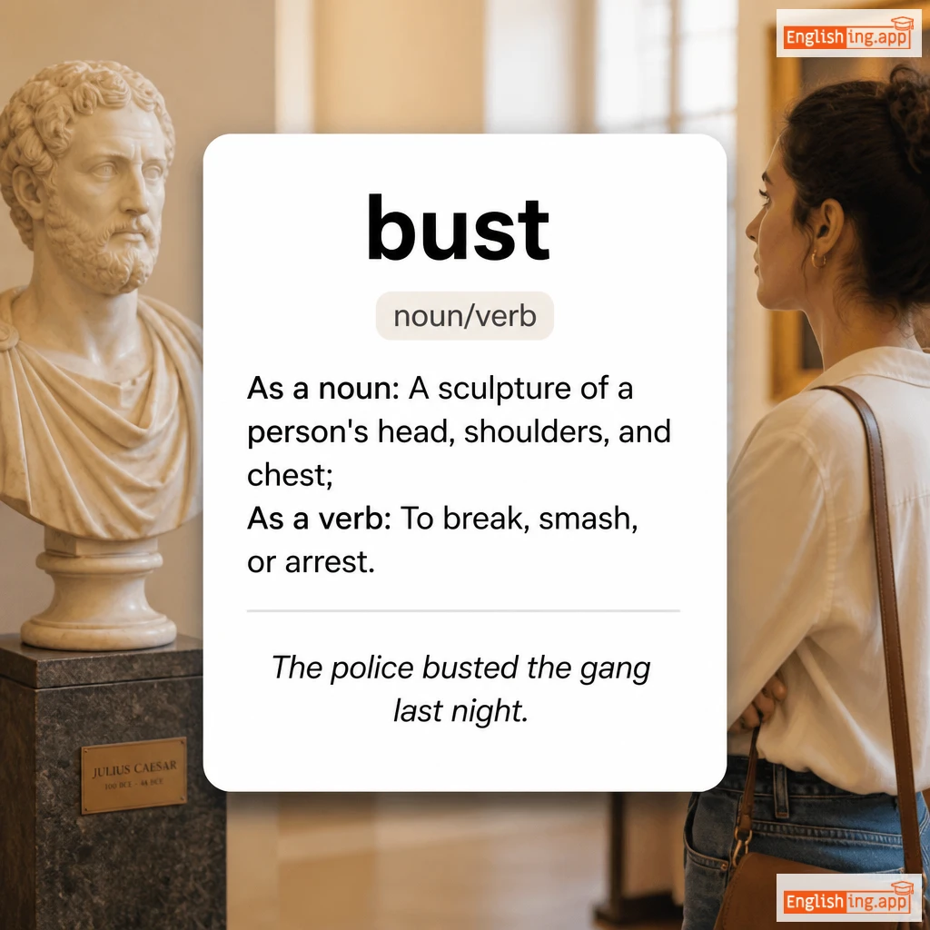bust definition card — visual illustration of the meaning