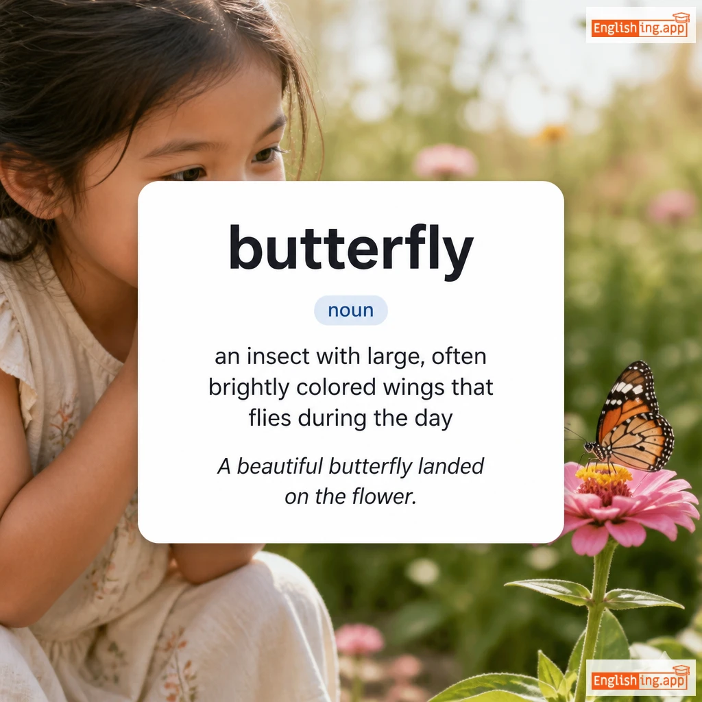 butterfly definition card — visual illustration of the meaning