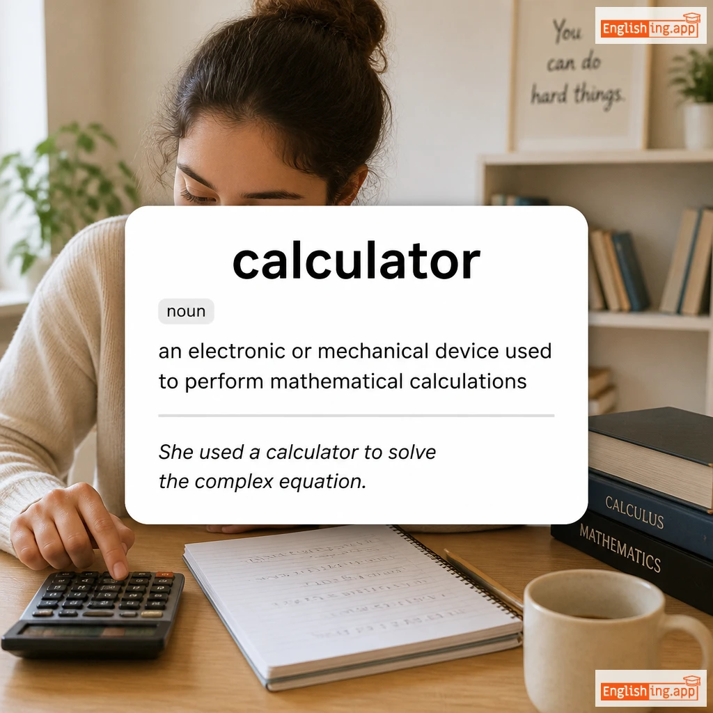 calculator definition card — visual illustration of the meaning