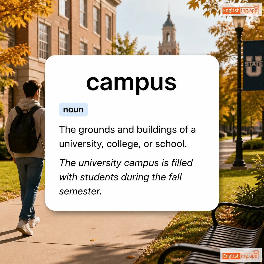 campus definition card — visual illustration of the meaning