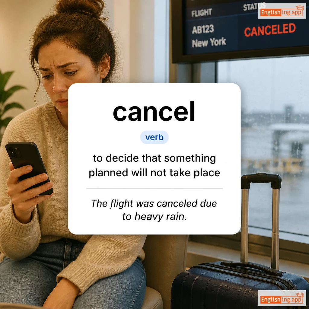 cancel definition card — visual illustration of the meaning