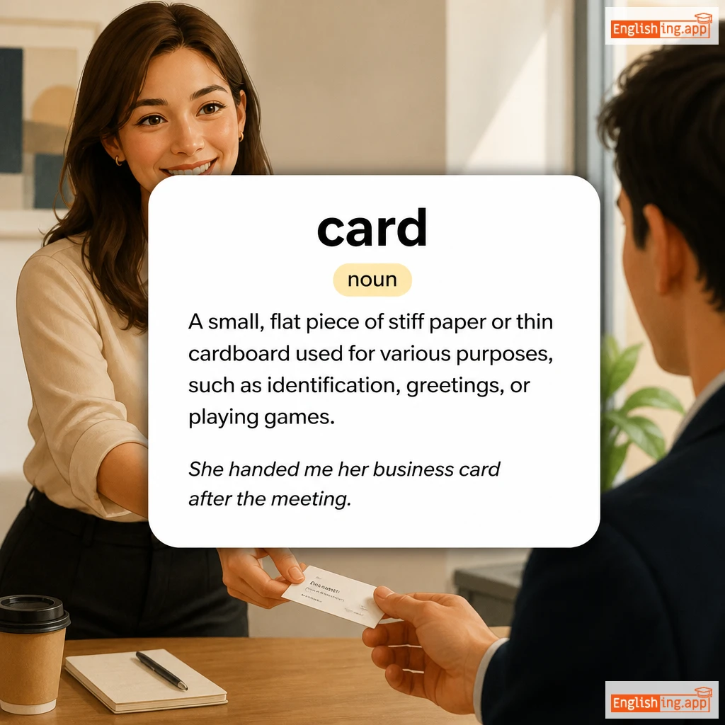 card definition card — visual illustration of the meaning