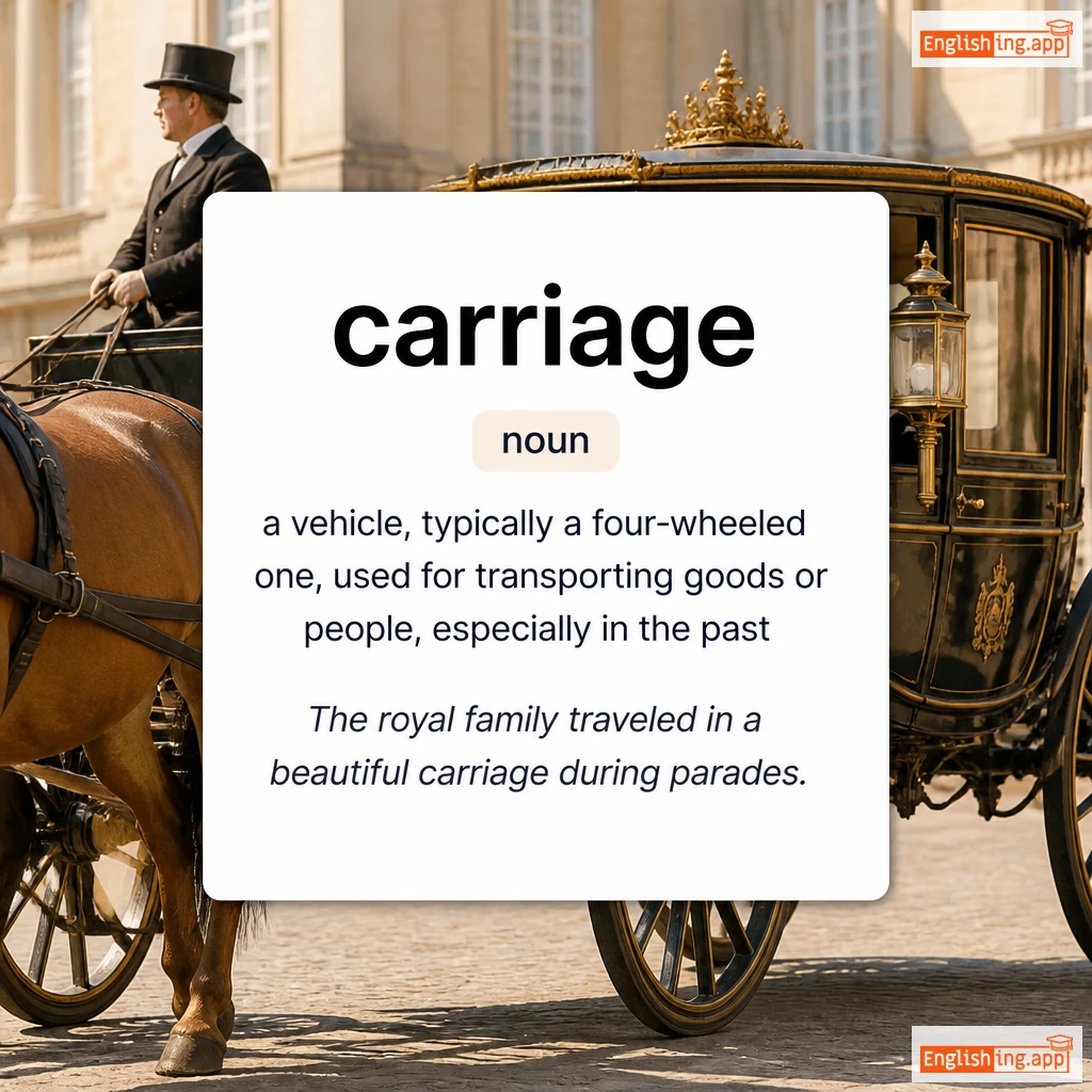 carriage definition card — visual illustration of the meaning
