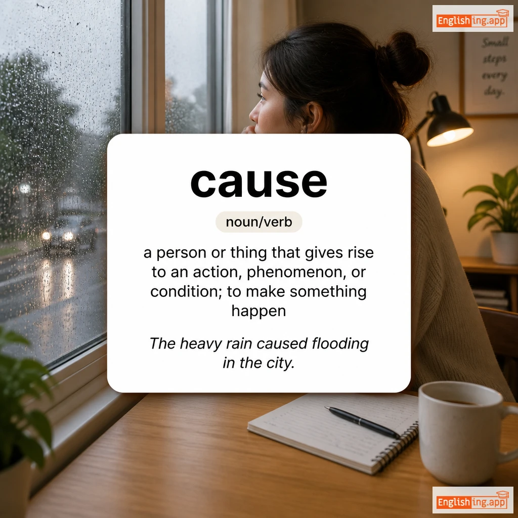 cause definition card — visual illustration of the meaning