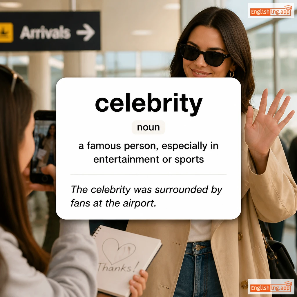 celebrity definition card — visual illustration of the meaning