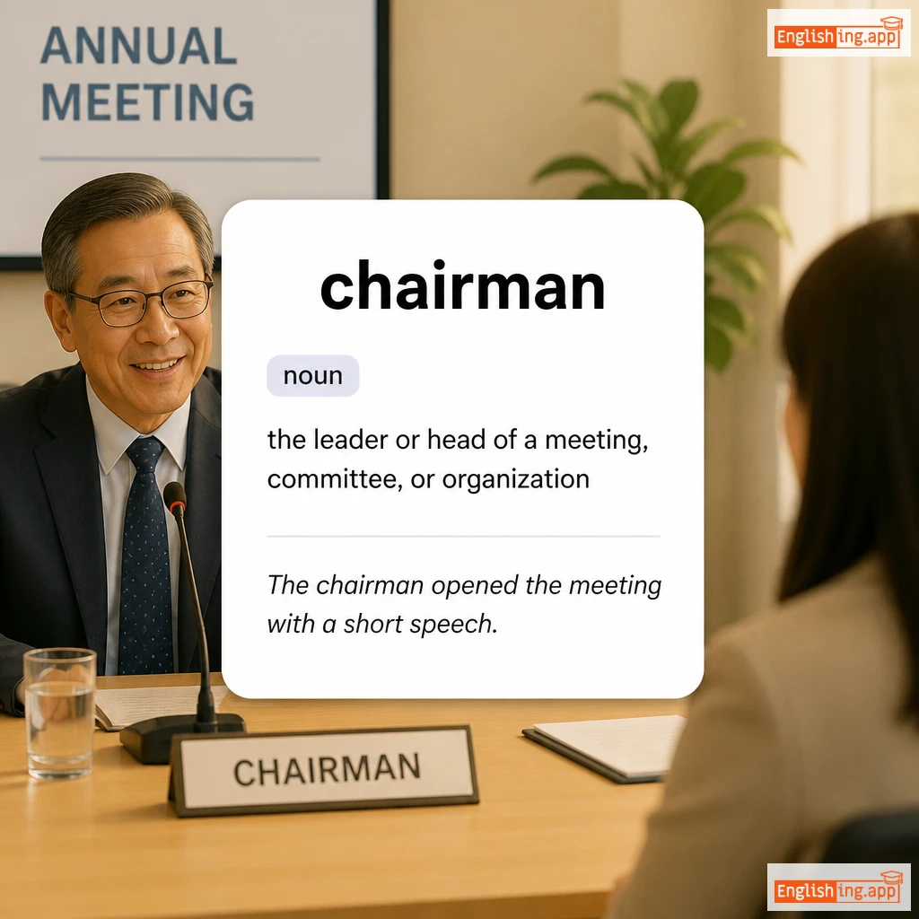 chairman definition card — visual illustration of the meaning