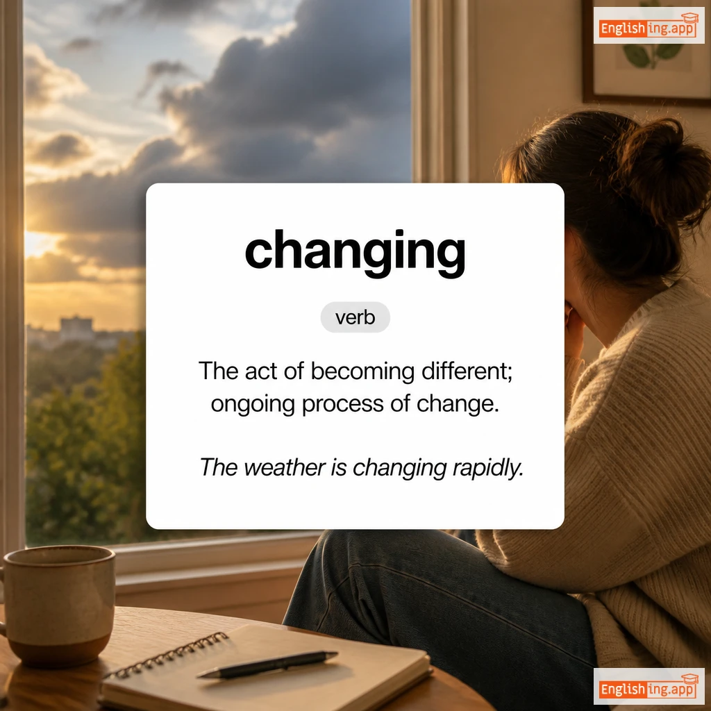 changing definition card — visual illustration of the meaning